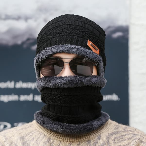 Hat mænds vinter varm uld hat tyk strik hat sweater hat mænds