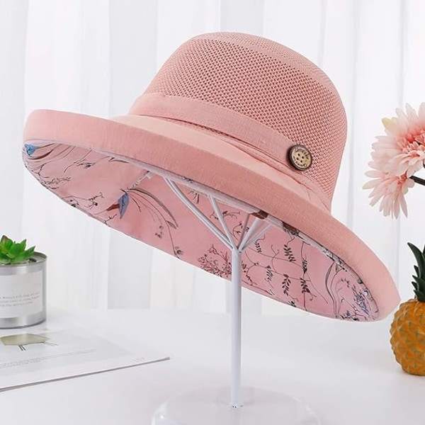 Mesh Solhatter for Kvinner - UPF UV-beskyttelse - Pakkbar - Bred Br