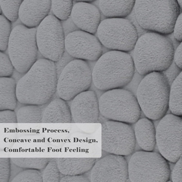 Memory Foam Bademåtte, Brostensbelagt Relief Coral Fleece Bademåtte