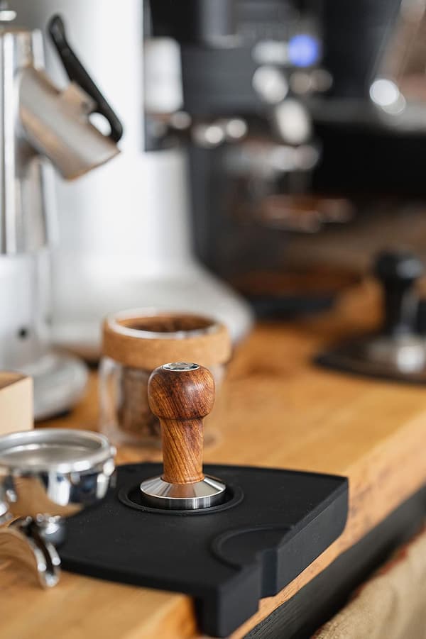 Tamper sæt 51 mm - Rustfrit stål kaffetamper og ægte træ h