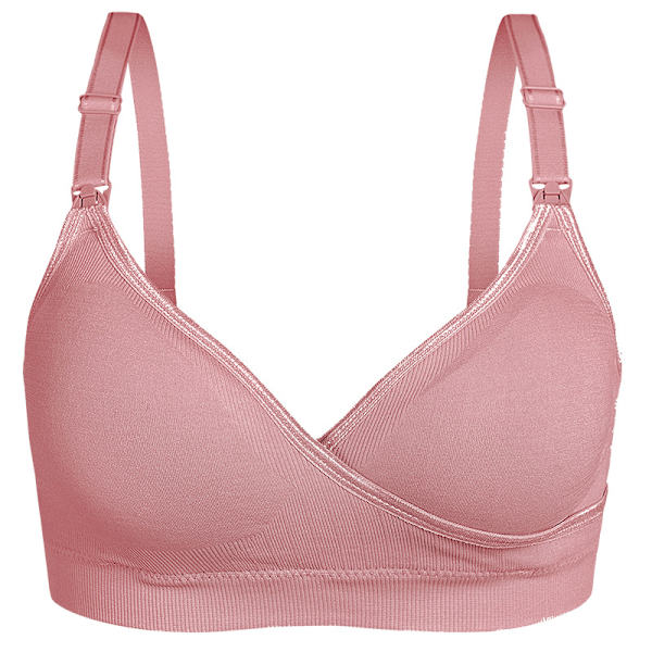 Gravide kvinders frontåbne knap amme-bh - Peach L