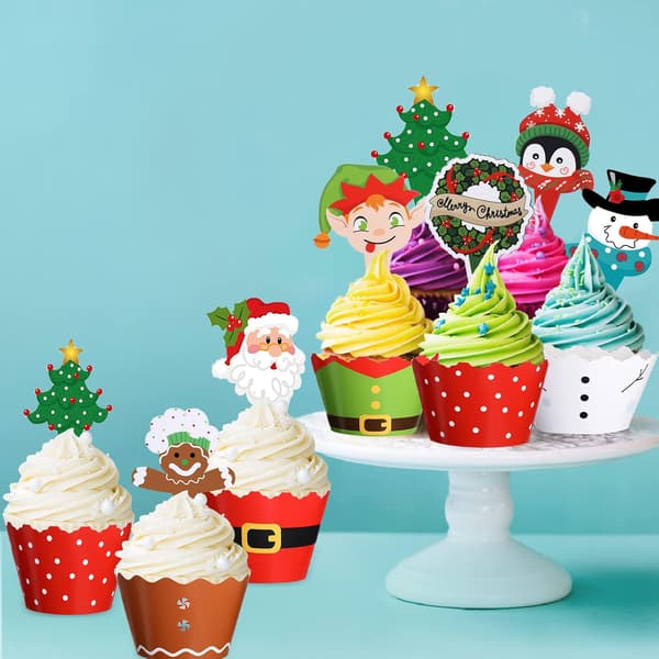 96 st juldekorationer jul cupcake wrappers