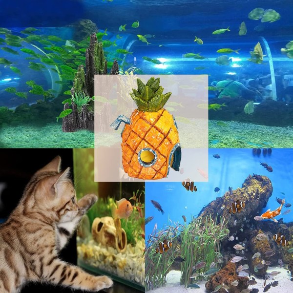 Ananas hus, harpiks ananas hule akvarium tema dekoration