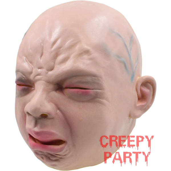 Halloween Kostumefest Latex Maske Menneske Hoved Grådende Barn