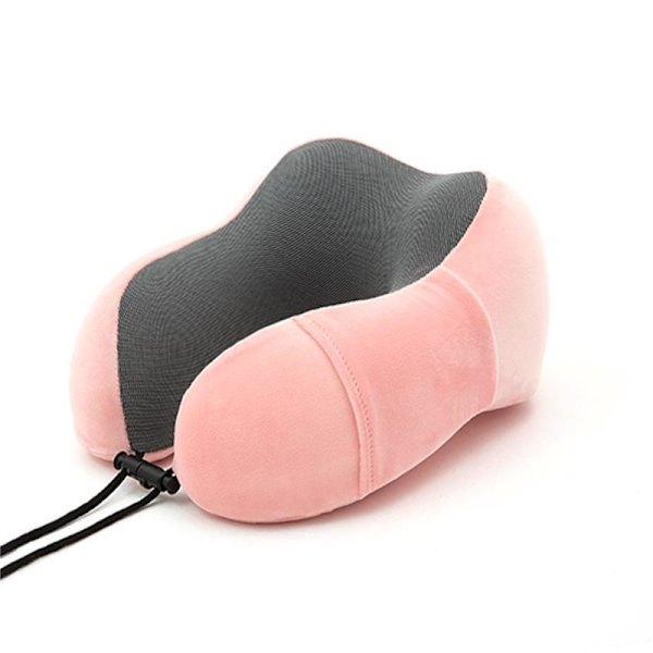Reiseminneskum nakkepute med oppbevaringspose, 13 farger Pink