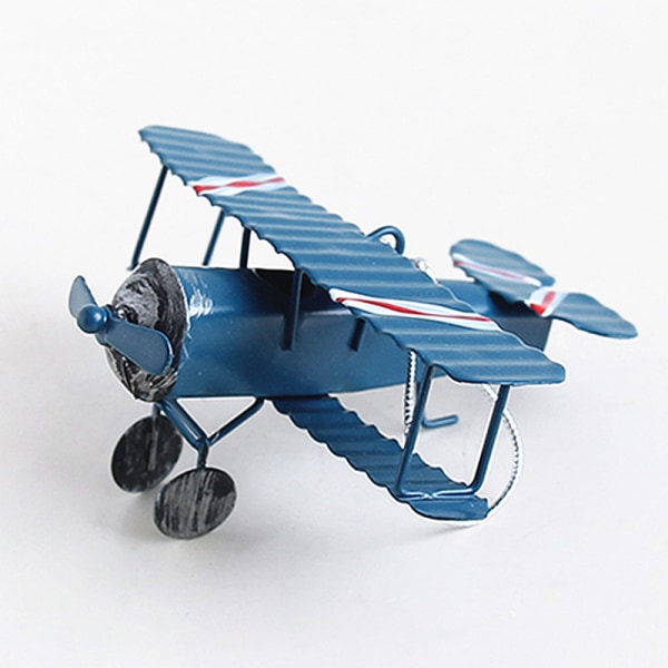 2PCS Vintage Flygplan Dekoration Modell Biplan Miniatyr Järn Ai