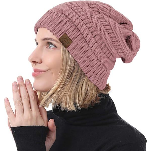 Vinterhatte til kvinder - blød kabelstrik hue - beanies til kvinder