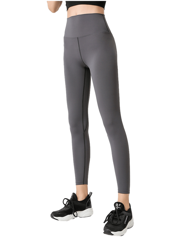 Stretch Høy Midje Skinny Løpebukse - Mørk grå S