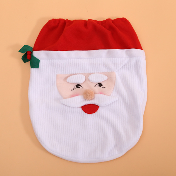 3D Nese Julenisse Toalettsetetrekk og Teppe Sett Morsom Jul Dekor
