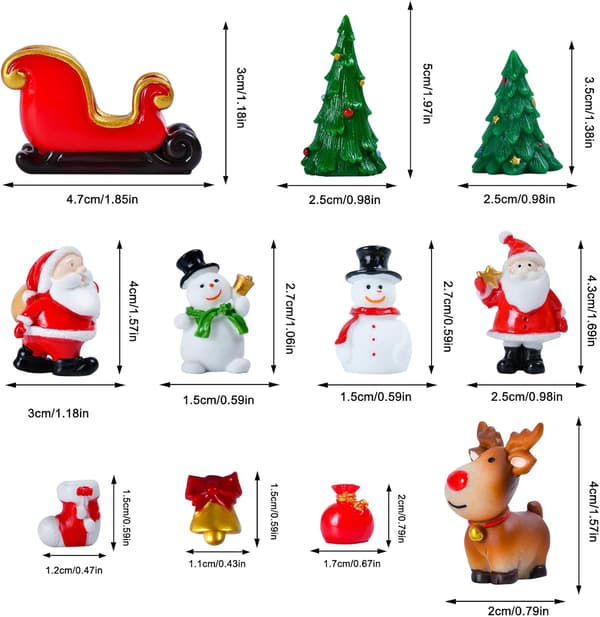 11 juleminiatyrhagepynt, nissefigurer, M