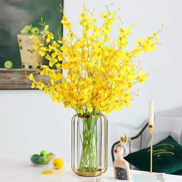 39'' Kunstige Orkide Blomster 10 Stk Silke Dansende Dame Orkide L
