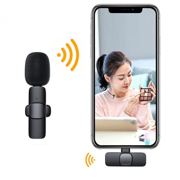 Trådlös Lavalier-mikrofon, minimi-mikrofon för iPhone/Android