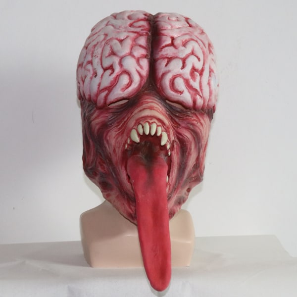 Ond Mask Horror Lang Tunge Hjerne Sprængning Maske til Halloween Kostume