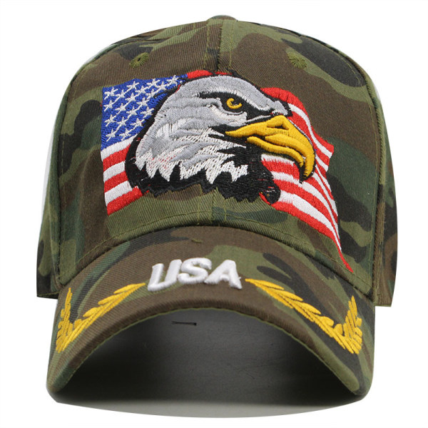 Eagle Brodert Baseball Cap Bomull And Duck Tunge Hette Utendørs Su