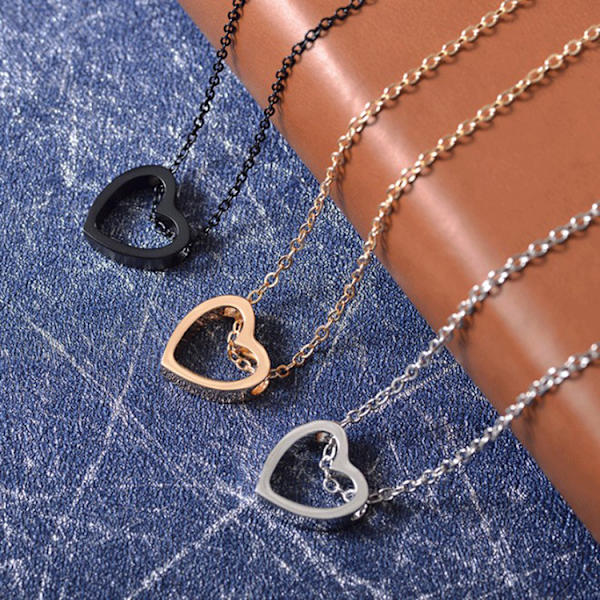 Fashion Heart Kvinde Rustfrit Stål Kæde Vedhæng Charm Halskæde