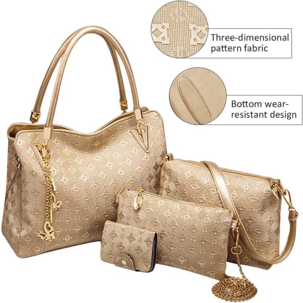 Handväska, handväska för kvinnor, set med 4 delar - Vit