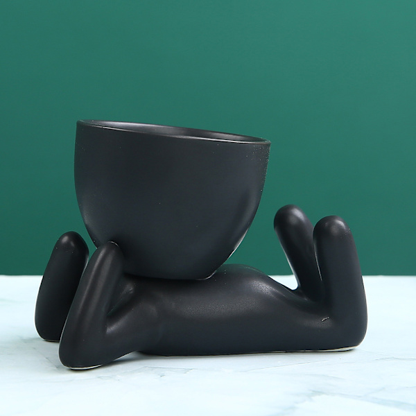 Moderne nordiske hus små figurer keramiske blomsterpotter, kreative D