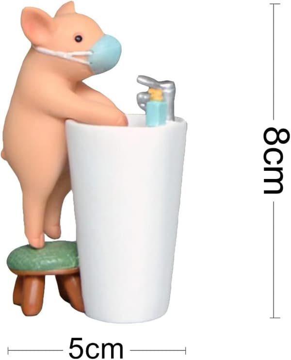 Miniature Fe Toilet Figur - Vask Gris Hånd Figur