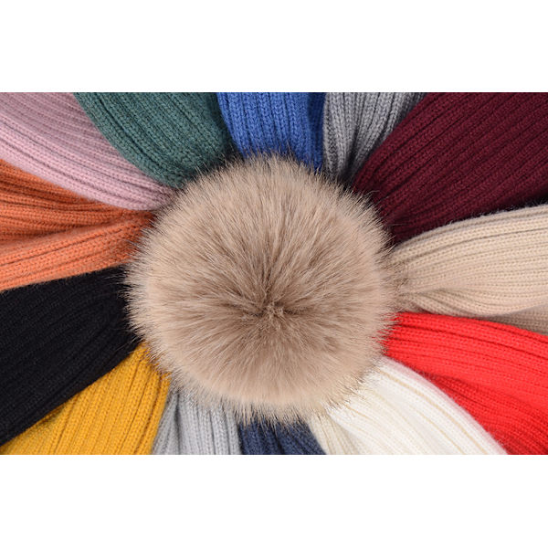 Stickad Mysig Varm Vinter Snowboard- & Skidkeps med Pompom Slouchy Hatt för Barn Baby - Grön