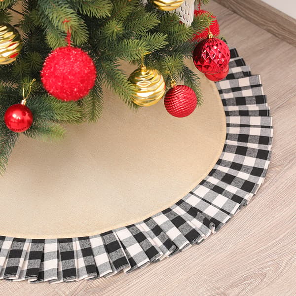 Juletræsskørt med flæser i hessian - Rustikt juletræ