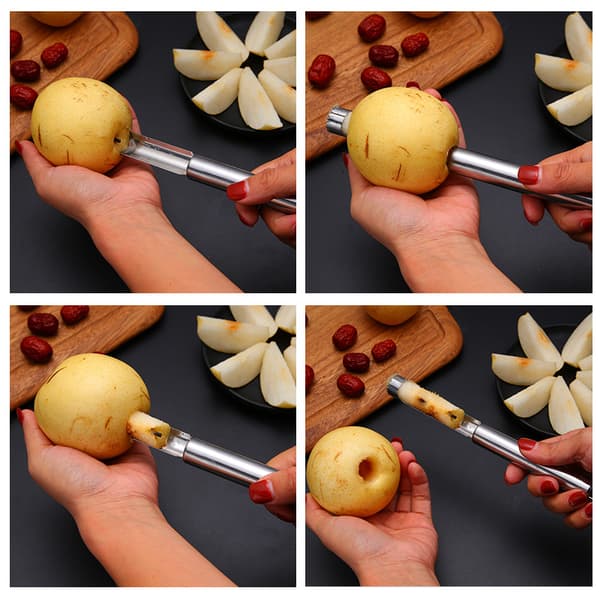 4PCS rustfritt stål eplekjernefjerner, rustfritt stål eplekjernefjerner, app