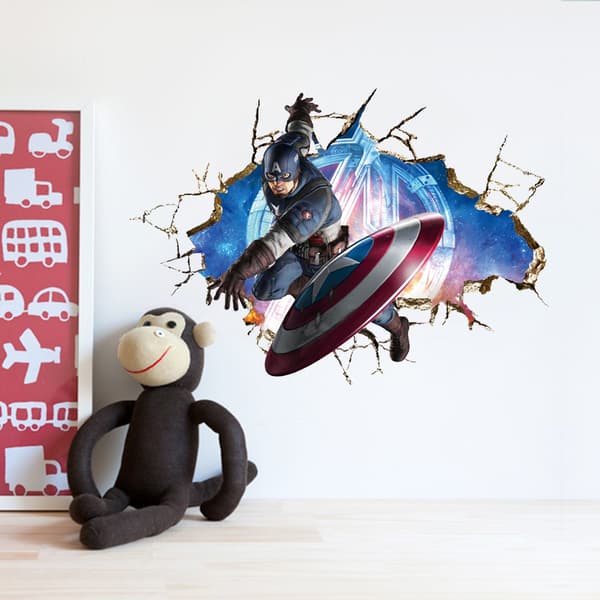 3d Captain America Rikkoutunut Seinätarra Taustan Seinätarrat