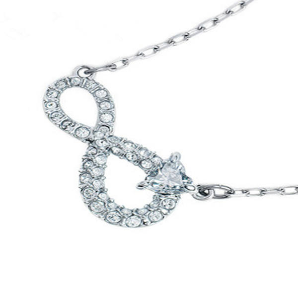 Kristallsmyckeskollektioner Infinity Halsband, Rodium och Ros