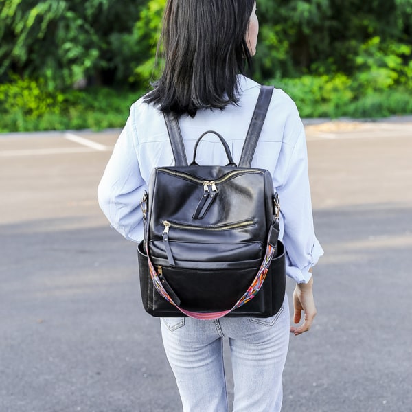 Damväska Ryggsäck Multifunktionell Design Konvertibel Satchel Handväskor Axelväska Reseväska - Svart