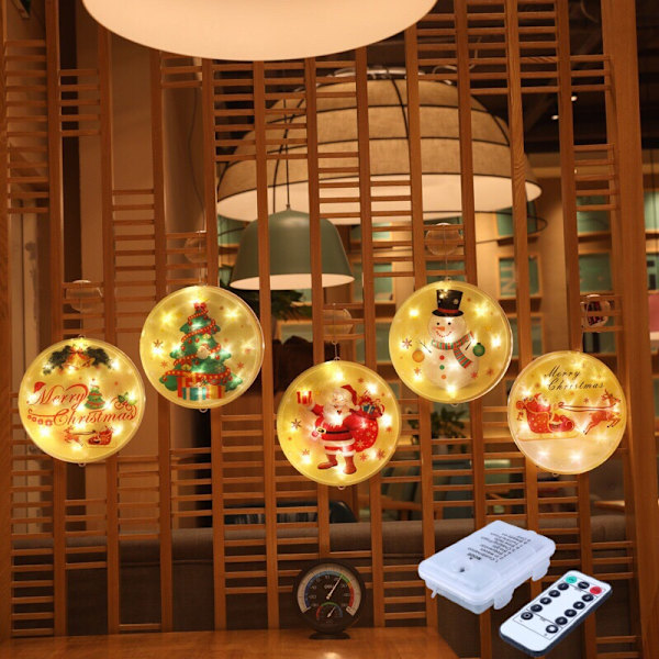 Julepyntstrenglys Julepynt Rumopstilling LED Stjernelys (5 Lys) remote control
