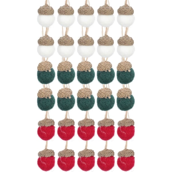 30pcs Christmas Tree Hanging Ornament Pine Cones Pendant Felt Ac