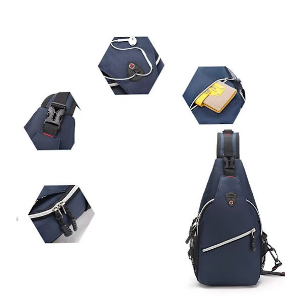 Sling Ryggsäck, Multifunktionell Crossbody Axelväska Resa Vandring Dagryggsäck (Lila)