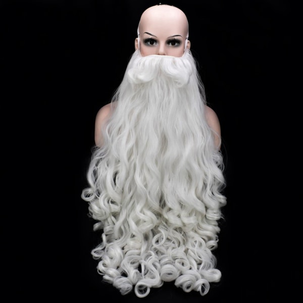 Julemandsskjæg Fuld Høj Hvid Julemandsskjæg Paryk Lang Cur
