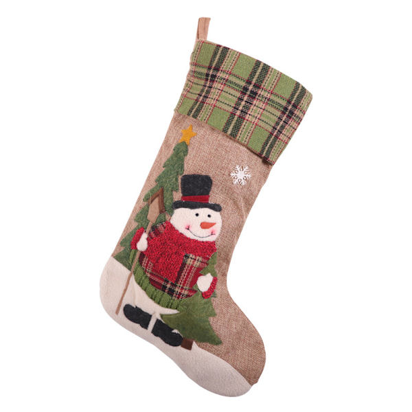 2 par julepynt store snemand broderet jule