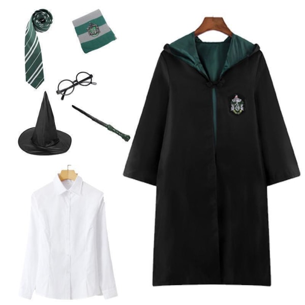 Harry Potter magisk kappe sett - Slytherin syvdelt kostyme Cosp