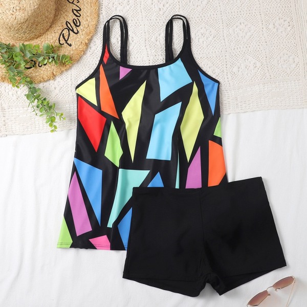Dam Badkläder Tankini Set Baddräkt Plus Size L