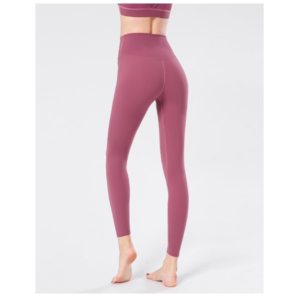 Stretch Høy Midje Skinny Løpebukse - Rosa XL