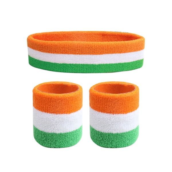 3 Pieces Sweatbands Set, Includes Headband And Wrist Sweatbands