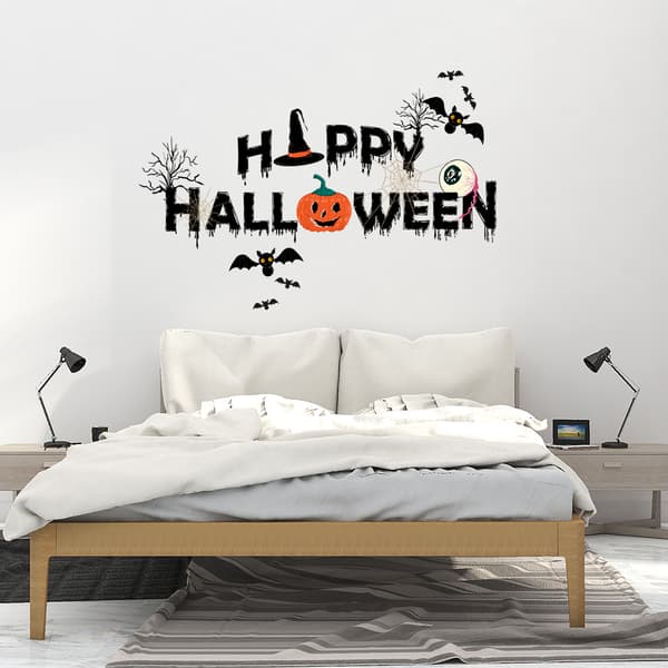 2 stk Halloween edderkopp gresskar dekorative klistremerker