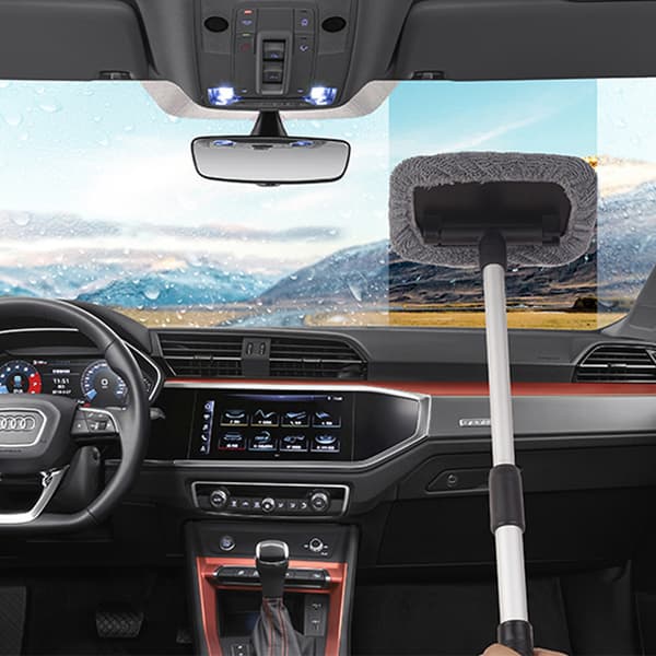 Front Windshield Cleaning Brush Aluminium Alloy Telescopic Rod Ca