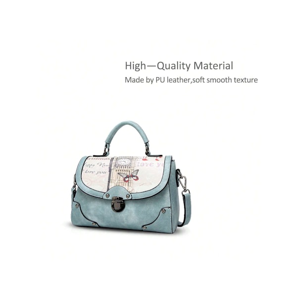 Eleganta Damhandväskor, Axelväskor, Handväskor, Tygväskor, Axelväskor, Crossbody-väska, Axelväska, Multifunktionell, Hållbar, PU-blå blue