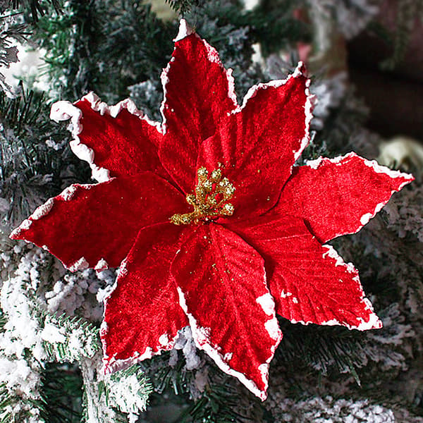 Sølvkant juleblomster juletrepynt blomst