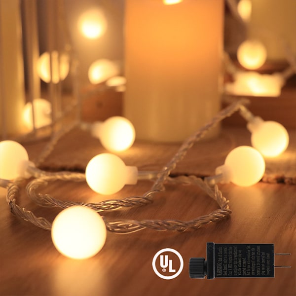 USB-drevne LED-julelys for utendørs campingtelt, baldakin, bryllupsdekorasjon, små stjernelys, kulestrømslys (varmhvit) 5M50 light