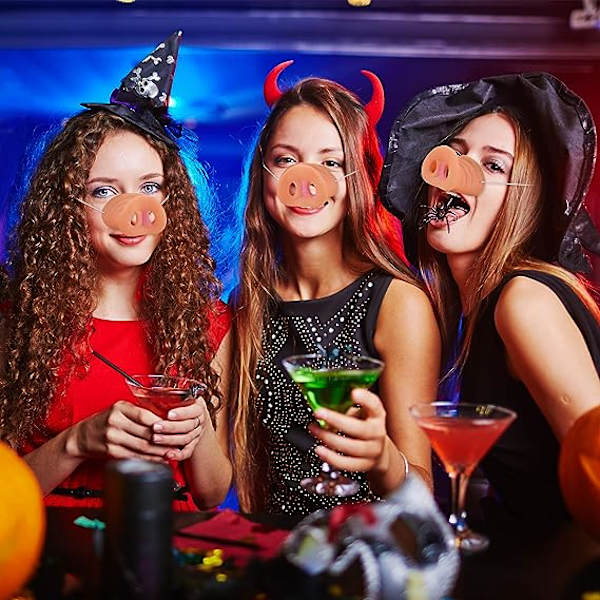 8 kpl Halloween-sian nenän kanssa kuminauha lapsille juhliin