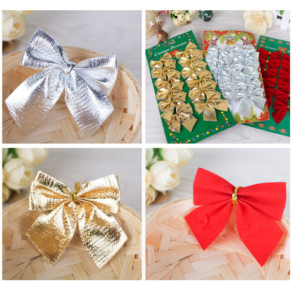 Mini små rosett julgran accessoarer juldekorationer