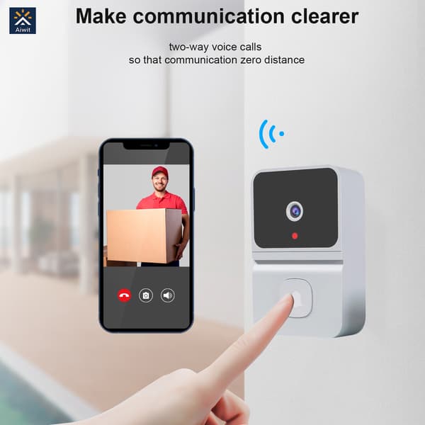 Intelligent trådlös Wifi hemvisuell dörrklocka black