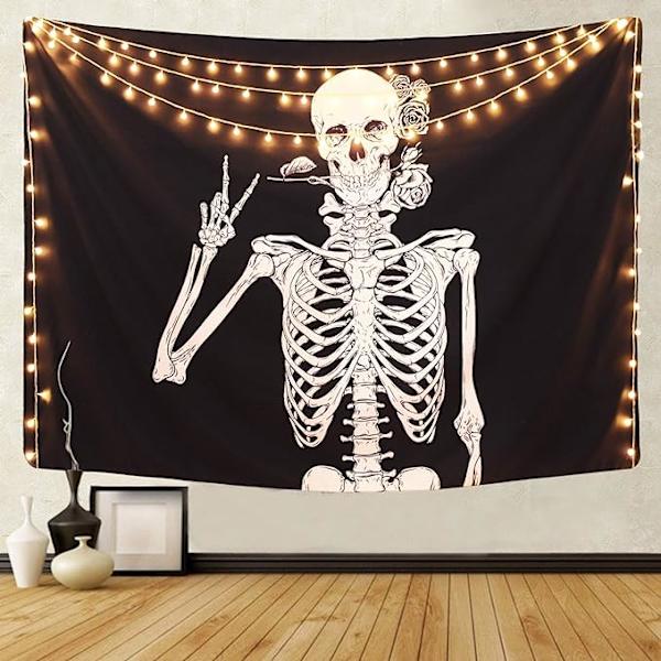 Rock and Roll Skull Tapestries, Funny Skull Human Skeleton Tapes