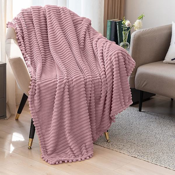 Fleecefilt Tvillingstorlek - 51x59, Rosa - Mjuk, Fluffig, Fluffig, W