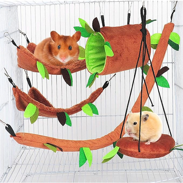Hamster Hengekøyesett, Hengekøye for Smådyr, Varmt Hengekøyesett for Hamster