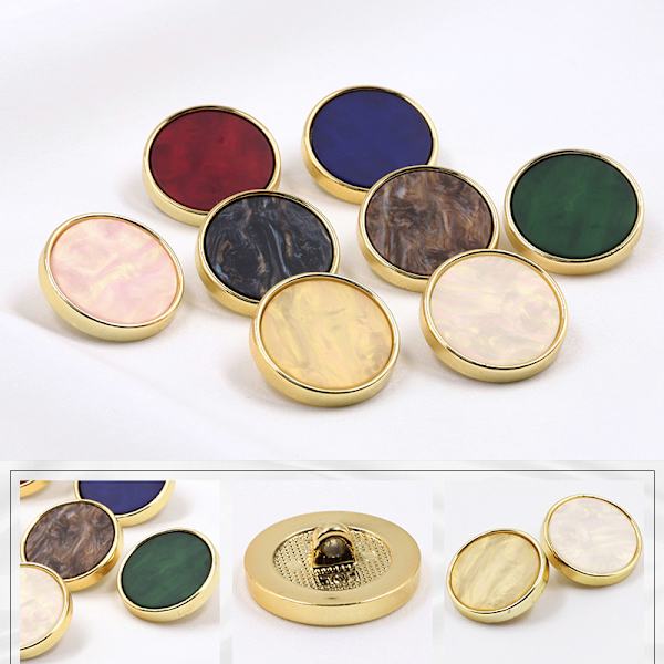 24 dekorative knapper for high-end klær i rund harpiks 18mm
