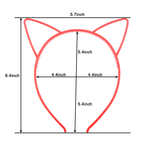 6 stk. lysende katteøre-pandebånd, pandebånd til kvinder, pandebånd